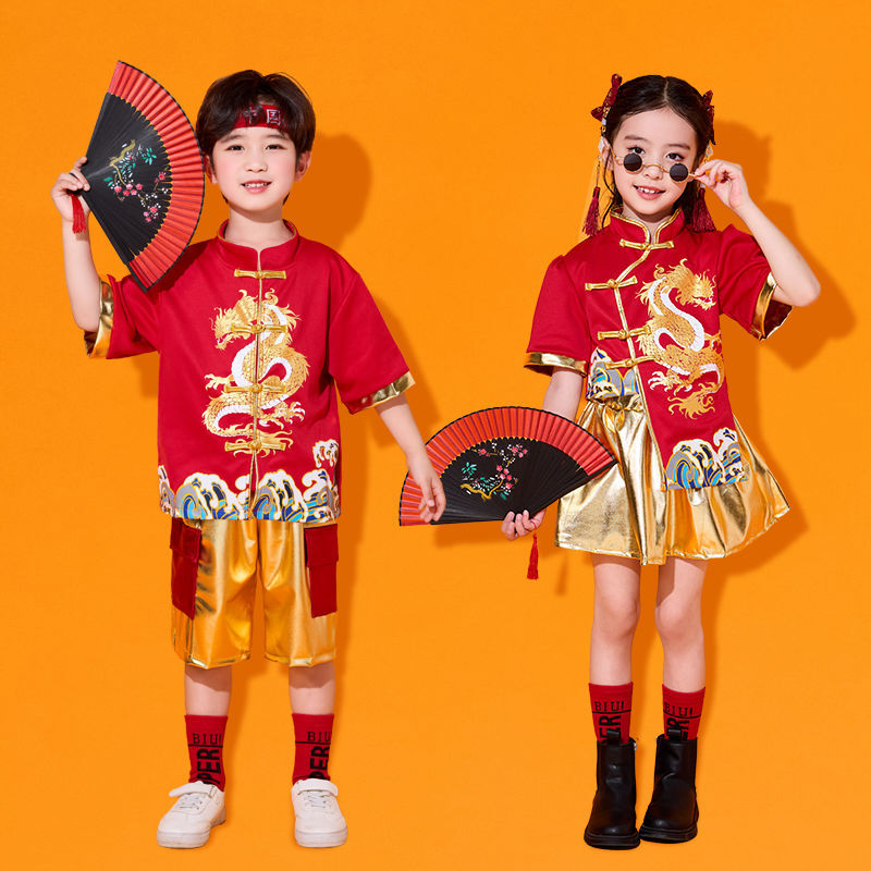 六一儿童节表演服装街舞运动会啦啦队套装中小学生中国少年演出服