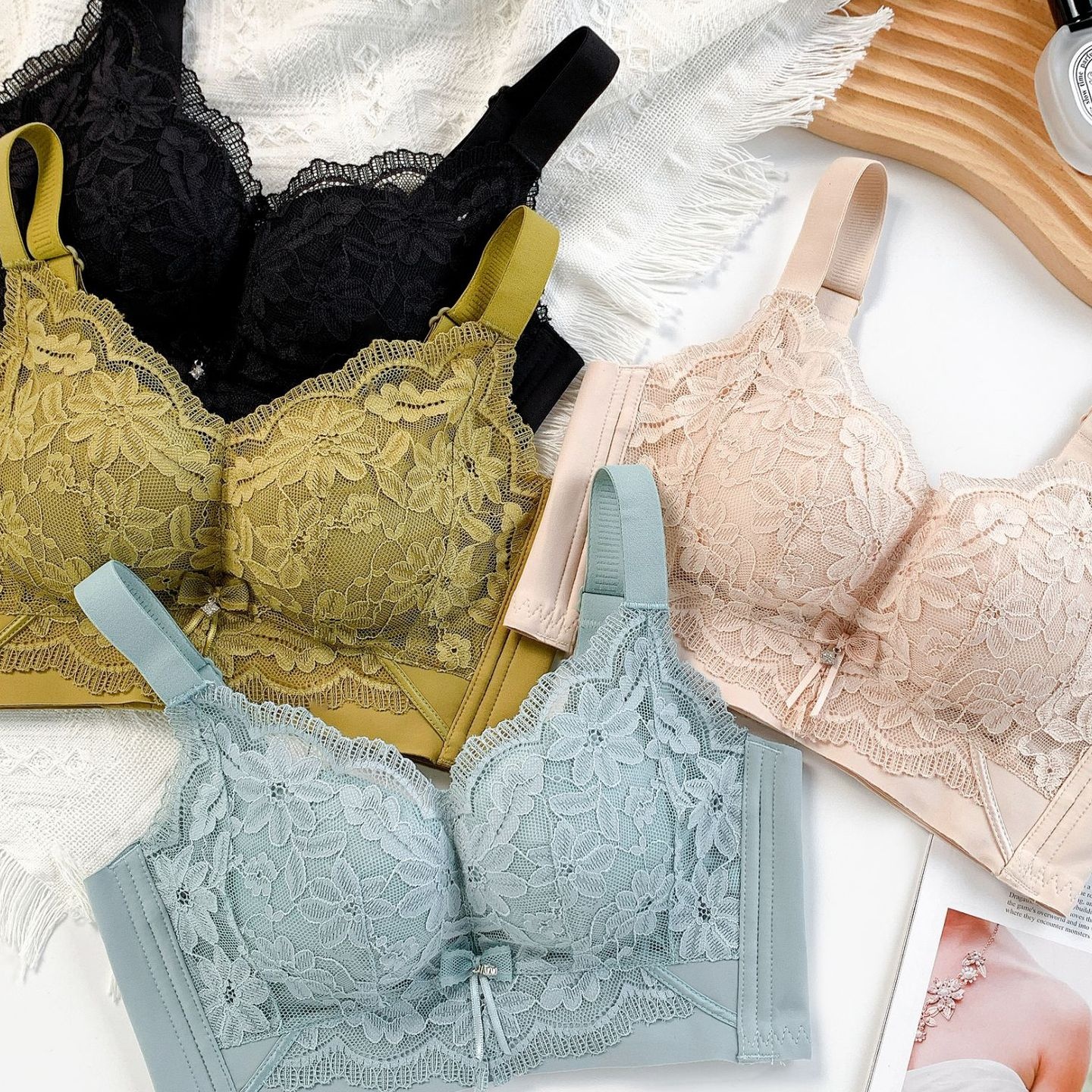 按摩精油杯调整型内衣美体无钢圈蕾丝聚拢文胸显瘦调整型收副乳