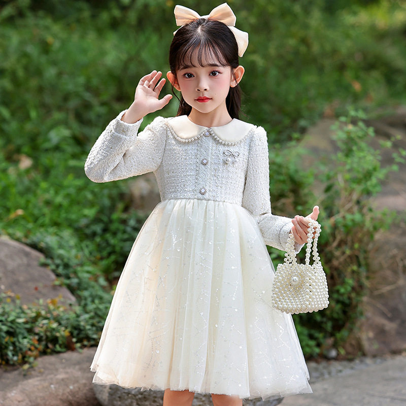 儿童冬裙2025新款小女孩洋气公主裙加厚冬装裙子女童连衣裙秋冬季