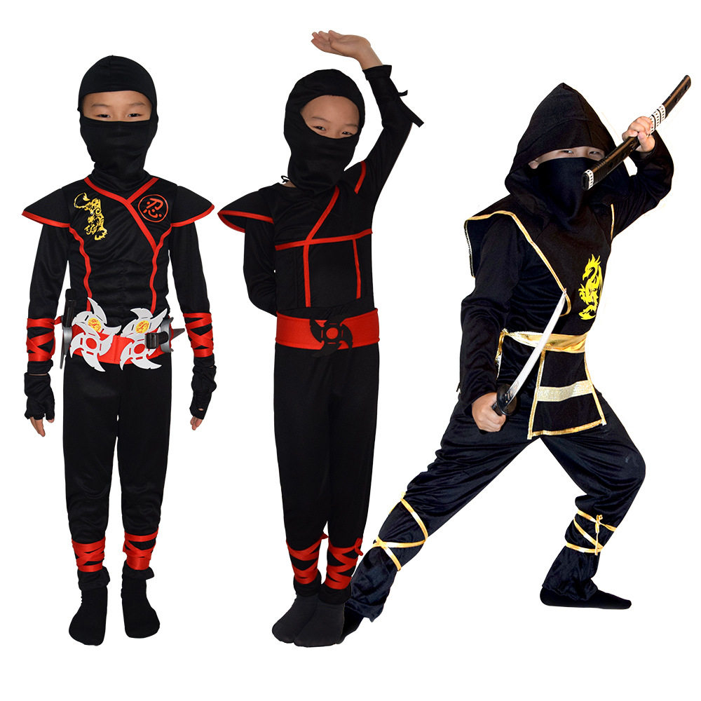 万圣节儿童忍者服装演出服日本忍者衣服夜行衣cosplay表演服旺诺