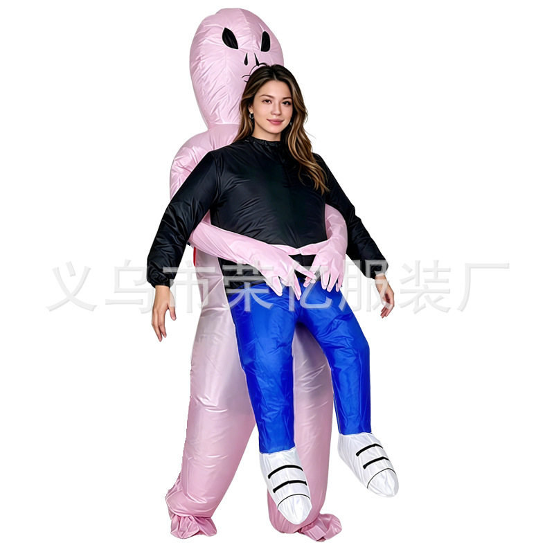 跨境外星人骑行充气服装万圣节主题搞笑化妆道具服骑行外星人偶服