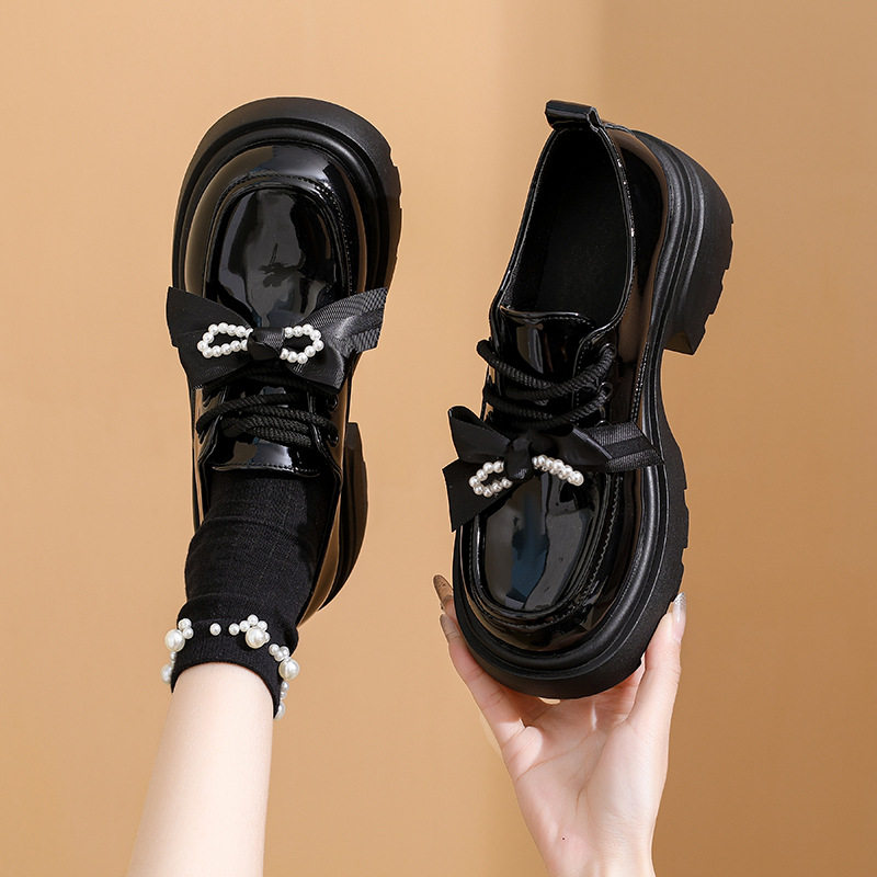 乐福鞋女2026新款爆款小个子黑色JK鞋配裙子厚底7CM英伦风小皮鞋,女鞋,乐福鞋（豆豆鞋）,淘宝优惠券,粉丝福利购,淘宝优惠卷