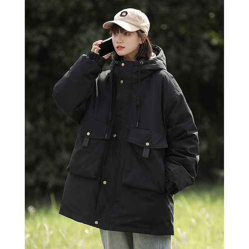 大码白鸭绒羽绒服女冬季宽松