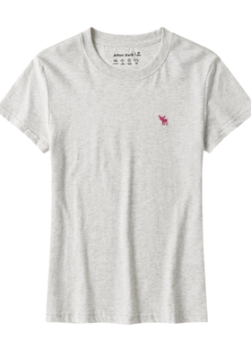 新款女装纯色纯棉AF圆领短袖T恤小鹿修身打底衫百搭修身上衣薄款