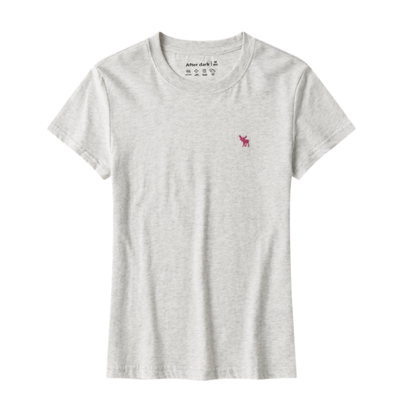 新款女装纯色纯棉AF圆领短袖T恤小鹿修身打底衫百搭修身上衣薄款