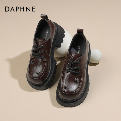 达芙妮厚底乐福鞋英伦风舒适增高