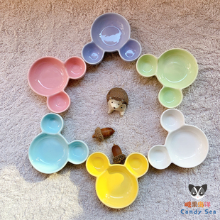 陶瓷碟 蜜袋鼯仓鼠食盆 CandySea蜜袋鼯宠物陶瓷碗 米奇陶瓷小碗