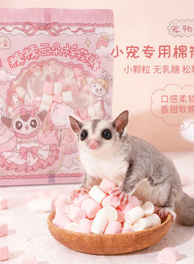 【糯糯云朵棉花糖】蜜袋鼯松鼠仓鼠金丝熊猫狗训养互动甜心小零食