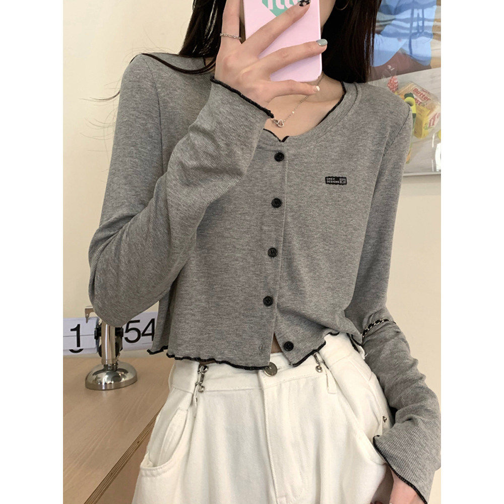 灰色开衫长袖t恤女装2026