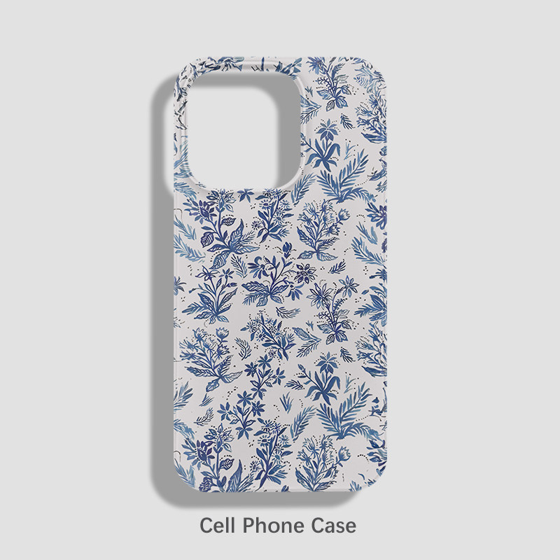 青花瓷小花 适用于iPhone15ProMax手机壳简约苹果16PRO个性创意14Pro新款硬壳iPhone13男女款12/11/XR/XSMAX