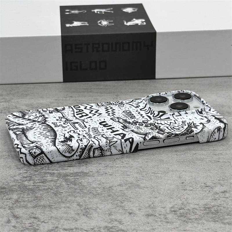 恐龙涂鸦 适用iPhone15ProMax手机壳苹果14Pro硬壳iPhone13磨砂11/12ProMax菲林XR个性保护套15PRO/16/17PRO