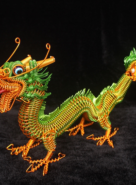 铝线编织特色手工艺品中国龙模型
