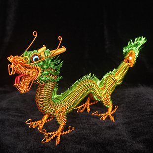 铝线编织特色手工艺品中国龙模型创意礼品摆件金属铁丝diy民族风