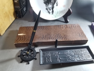 阅古斋日本南部铁器台笔钢笔笔皿案头办公文具怀旧学生练字笔包邮