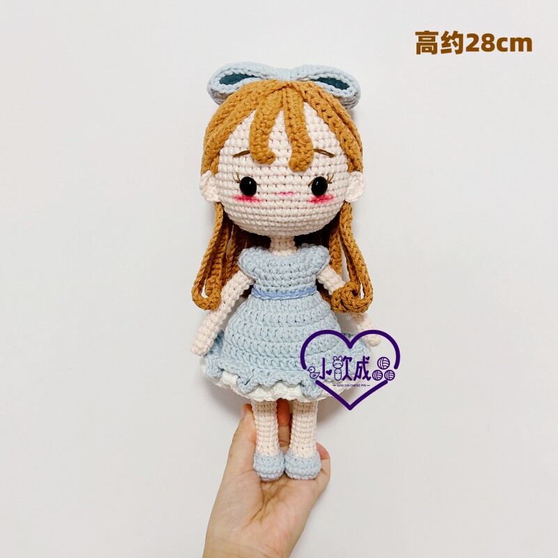 蝴蝶结女孩钩针毛线纯手工编织