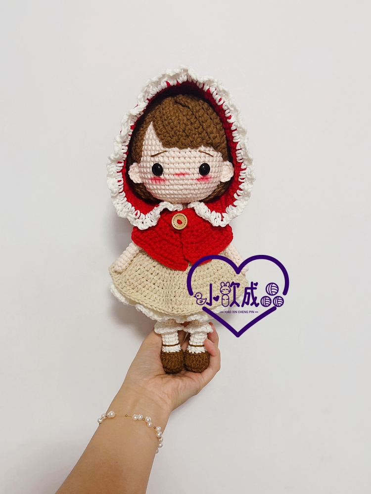 小红帽钩针毛线diy手工编织娃娃
