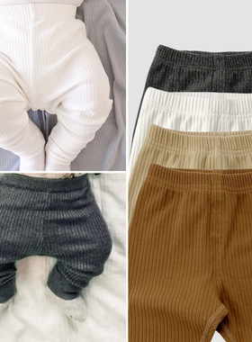 ins无骨婴儿春秋纯棉打底裤01岁369月弹力大PP裤男女宝宝纯色裤子