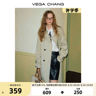 高级感英伦风休闲外套ins潮 VEGA CHANG风衣女长款 2025年秋季 新款