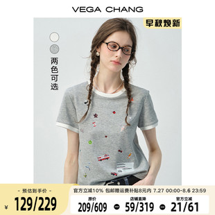 夏季 女t恤2025新款 现货 圆领趣味卡通印花青春减龄上衣 短袖