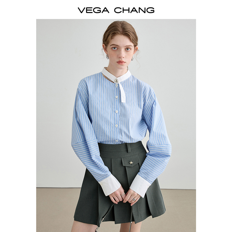 8.16上新【少女梦工厂】单菁致可爱条纹衬衫