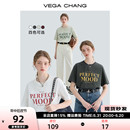 VEGA 2024年新款 t恤女夏装 CHANG短袖 设计感小众字母印花T恤上衣