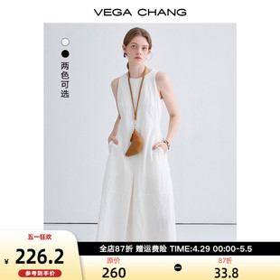 新款 VEGA 连衣裙女2024年夏季 气质背心长裙子 CHANG无袖 简约时尚