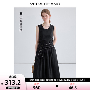 VEGA 新款 金属腰带设计感辣妹风背心长裙 CHANG连衣裙女2024年夏季