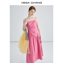 CHANG法式 吊带连衣裙女2024夏季 新款 小个子显瘦气质无袖 长裙 VEGA