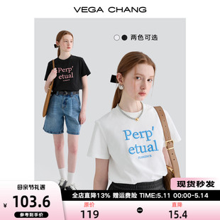 新款 VEGA T恤女2024年春季 圆领体恤上衣ins潮 CHANG短袖 简约时尚