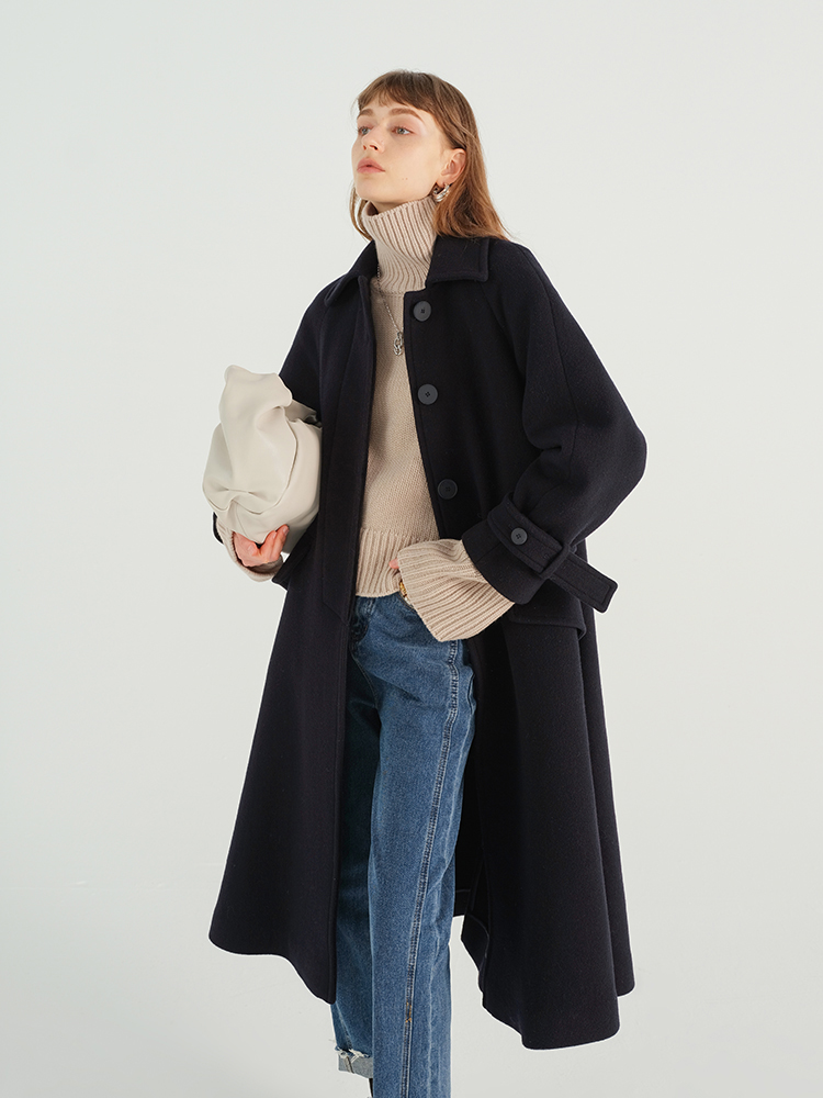 VEGA CHANG woolen coat women's mid-length 2021 autumn and winter new Korean version loose temperament woolen coat