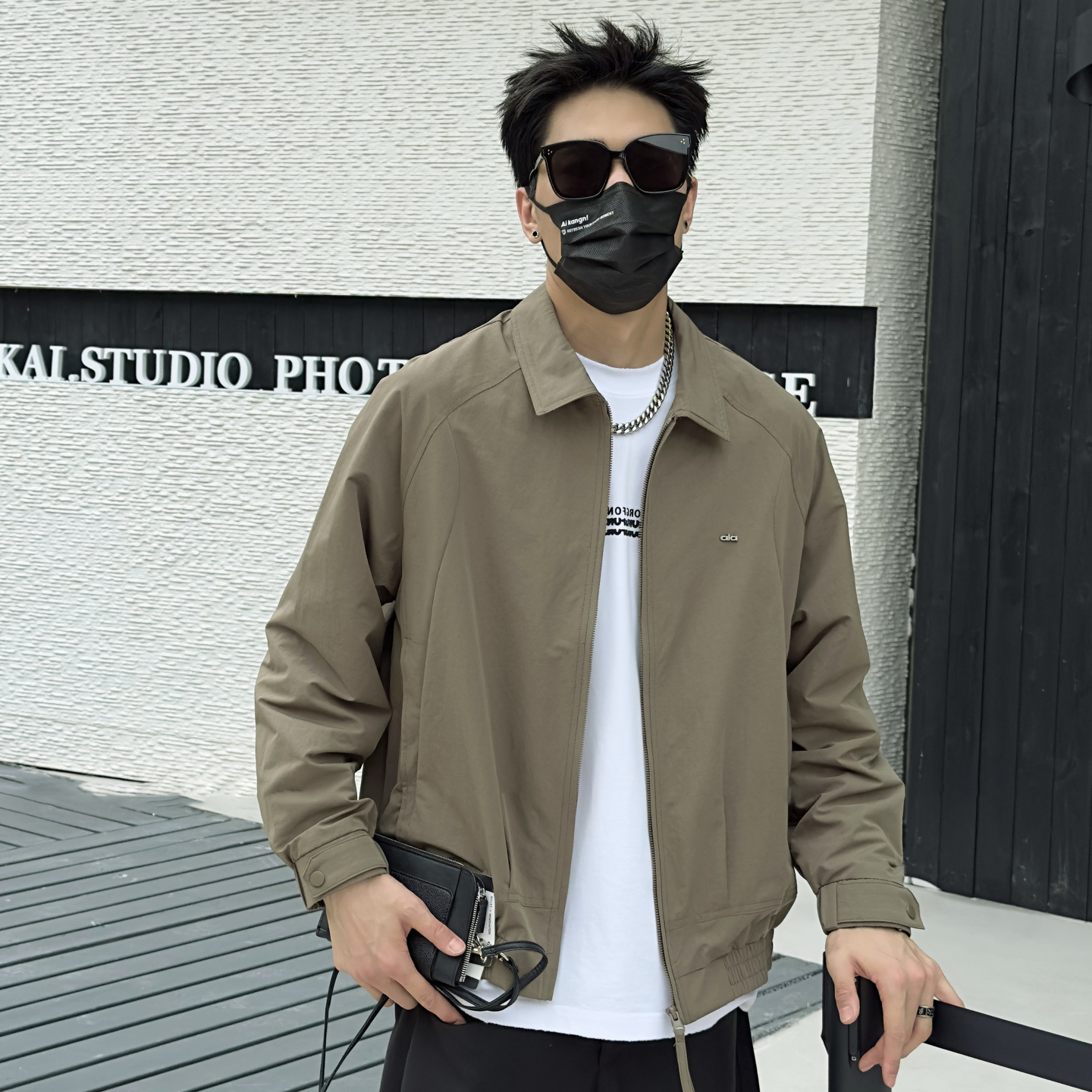 2025秋季新款翻领男简约夹克外套