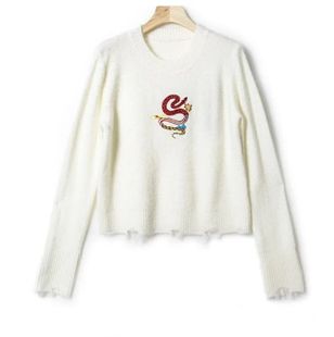 刺绣修身 秘密 破洞毛衣MY2502 树林里