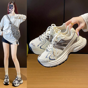 新款 女2025夏季 ins韩版 老爹鞋 厚底ZL816 学生运动跑步鞋 休闲鞋