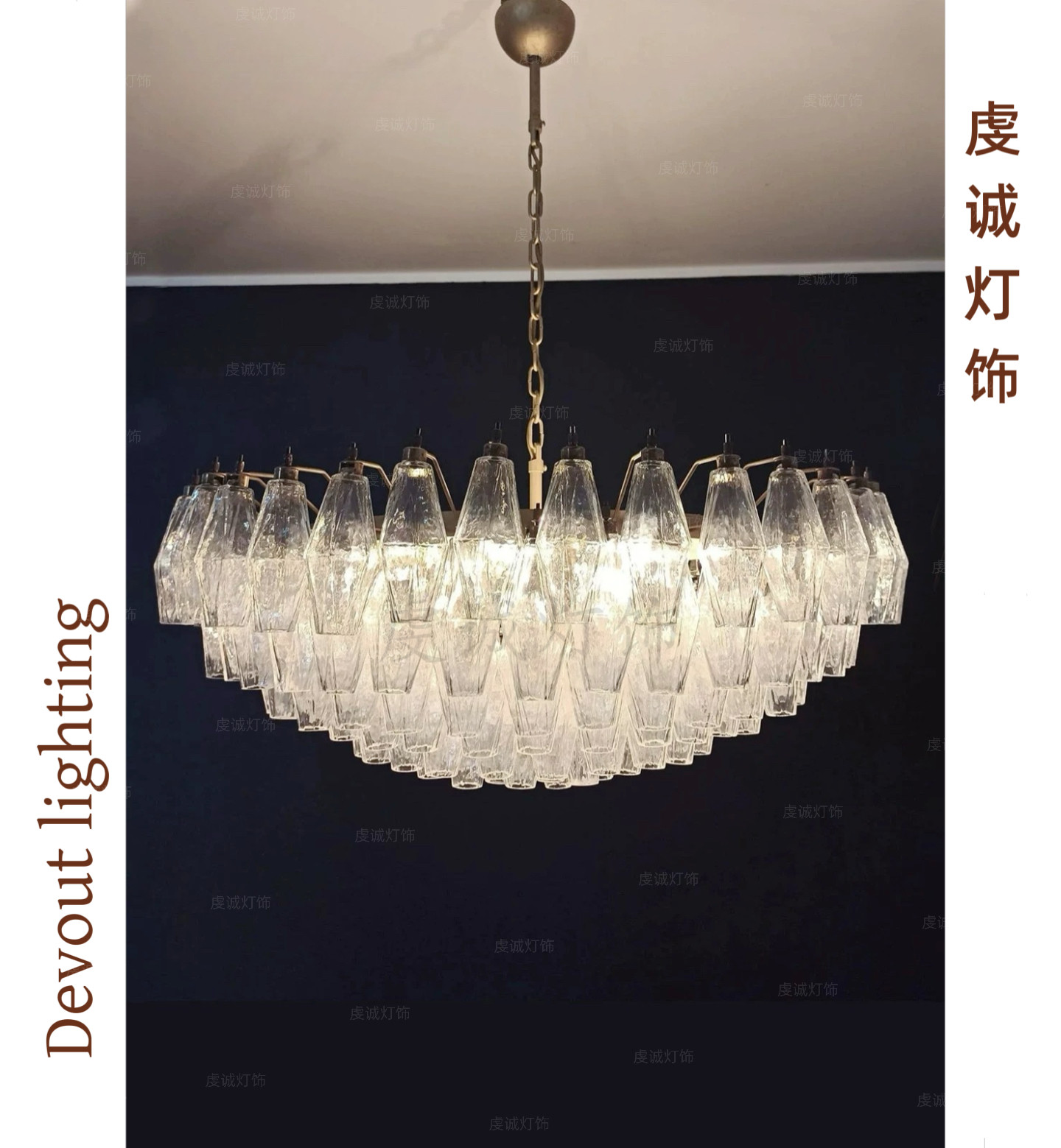 法式Murano穆拉诺设计师客厅吊灯创意别墅中古彩色玻璃餐厅卧室灯