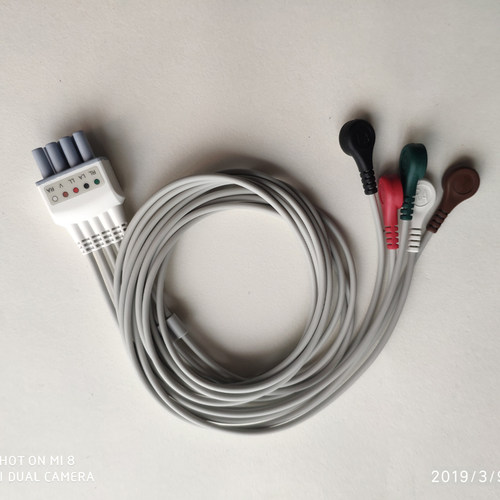 迈瑞TEL-100原装遥测心电线EY6502B迈瑞5导遥测导联线AHA按扣式