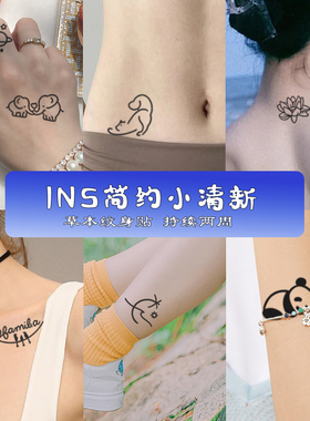 小众唯美小图案草本仿真刺青纹身贴防水持久清新个性可爱后背手背