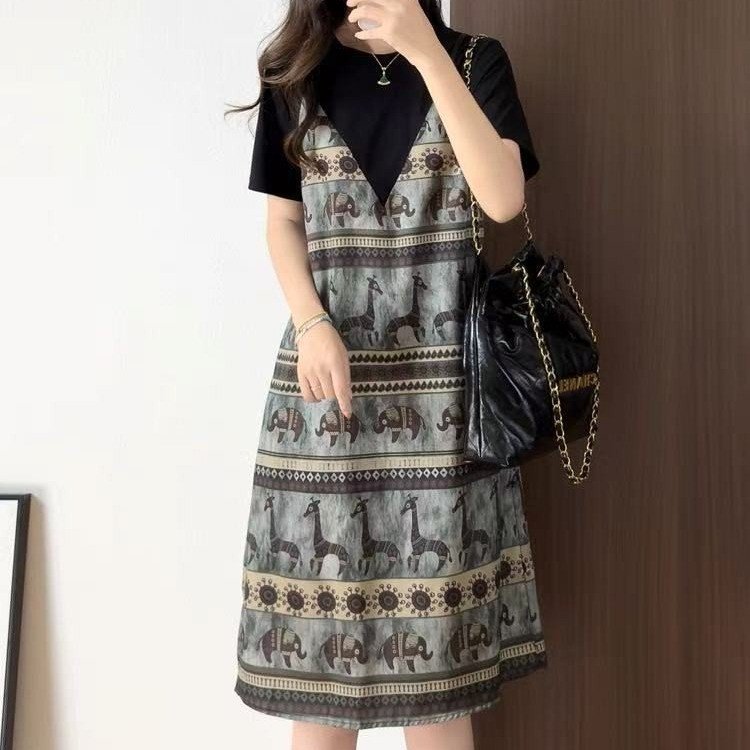 中年妈妈洋气夏装短袖气质连衣裙2025新款中老年女装中式夏天