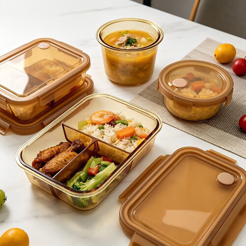 嘉乐扣玻璃保鲜盒分格密封微波炉适用分隔饭盒食品储存盒便当盒