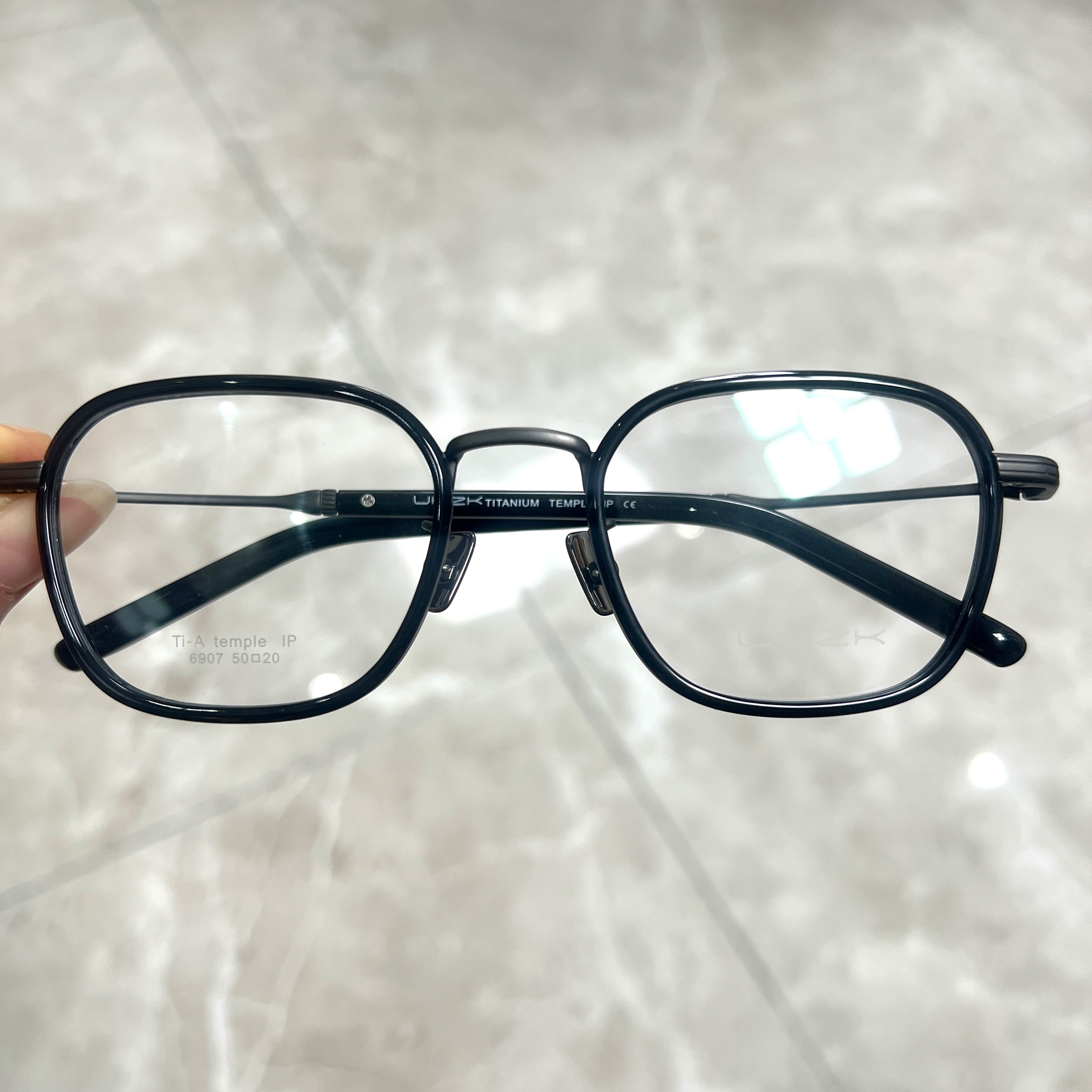 UKZK日系复古纯钛镜架百搭小方框