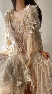 ｛花颜之期｝Antique花嫁森女风繁复蕾丝remake手作开衫