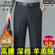 加绒加厚休闲裤 男高腰宽松商务休闲西裤 羊羔绒男裤 老爷车冬季 长裤