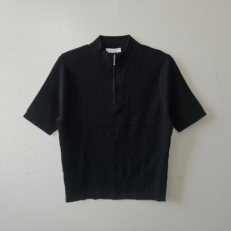 351630胸围98男款 法系三多 样板衣sample 针织半高领短袖T恤