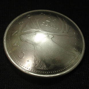 约23MM 手工制作养牛硬币扣 梅花鹿头 财布扣 D27一05 真币