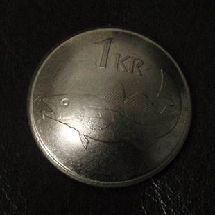 约21MM 手工制作养牛硬币扣 冰岛鱼 财布扣 D27一02 外国币