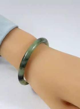 天然和田玉54mm青花手镯玉镯