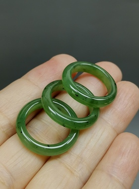 天然和田玉碧玉戒指戒圈