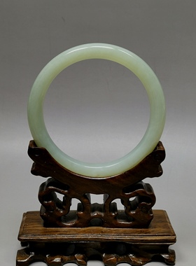 天然和田玉手镯57圈口玉镯子