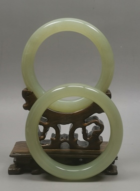 22年老店天然和田玉手镯56mm圈口女款玉镯编号5616