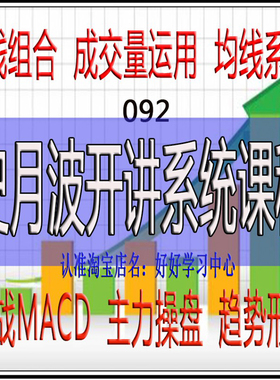 史月波系统课k线组合均线系统成交量macd趋势形态股票视频教程