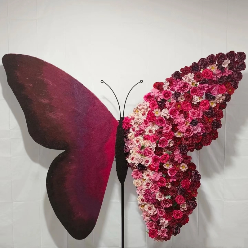 网红大型仿真花蝴蝶摆件美陈装饰
